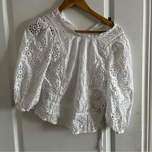 Banana Republic White Eyelet Blouse